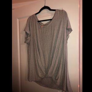 Mossimo Front Tie Striped Tee